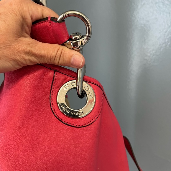 Coach Leather Tote Bag in Bright Pink - Picture 11 of 16
